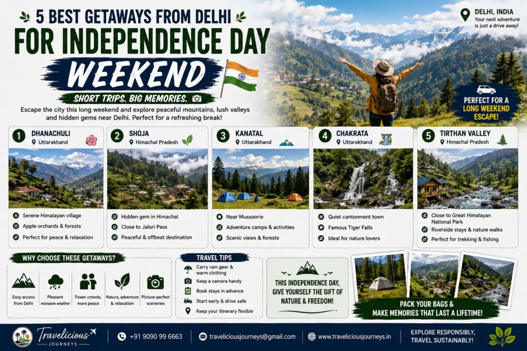 Top 5 Weekend Getaways From Delhi for Independence Day Holiday