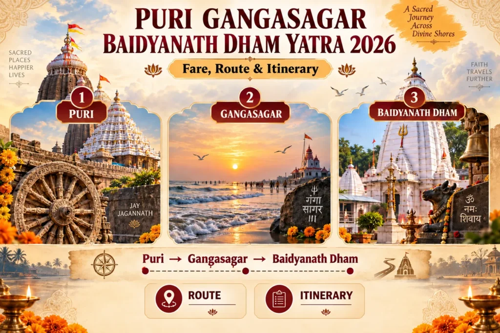 Puri Gangasagar Baidyanath Dham Yatra 2026: Fare, Route & Itinerary