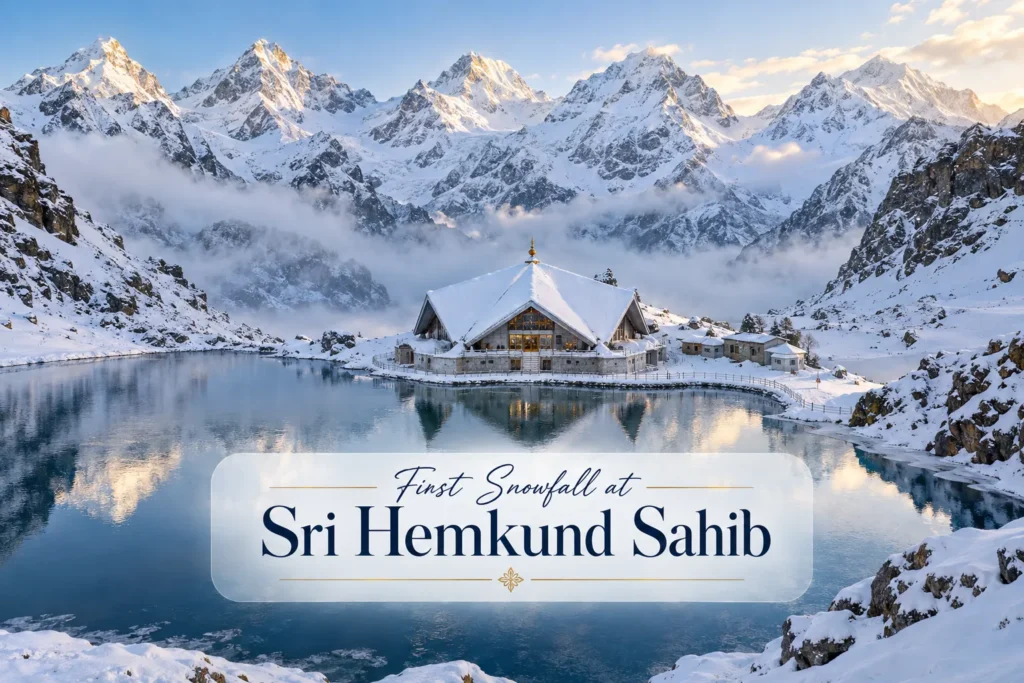 First Snowfall Transforms Sri Hemkund Sahib into a Himalayan Wonderland